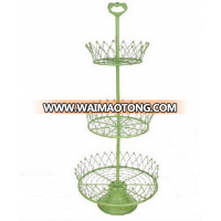 New green triple metal plant stand garden