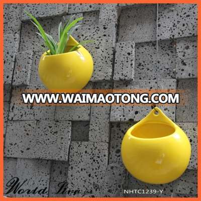 yellow hanging decorative ceramic plant pots garden