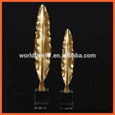 CE- 268-2-G 2016 New Design Gold Resin Banana Leaf Craft for Home Decor